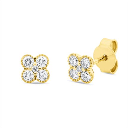 Ohrstecker Gelbgold 18kt 0,36 Diamantschmuck mit 10 Diamanten - 2V707