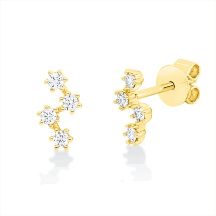 Ohrstecker Gelbgold 18kt 0,18 Diamantschmuck mit 8 Diamanten - 2V747