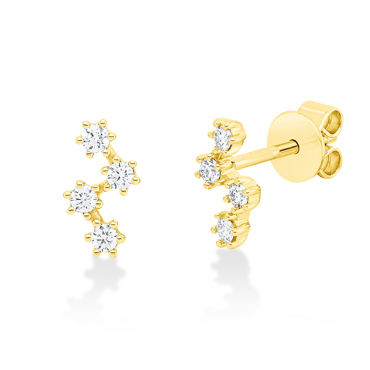 2V747G Ohrstecker Gelbgold 18kt 0,18 Diamantschmuck mit 8 Diamanten - 2V747 – Bild 1