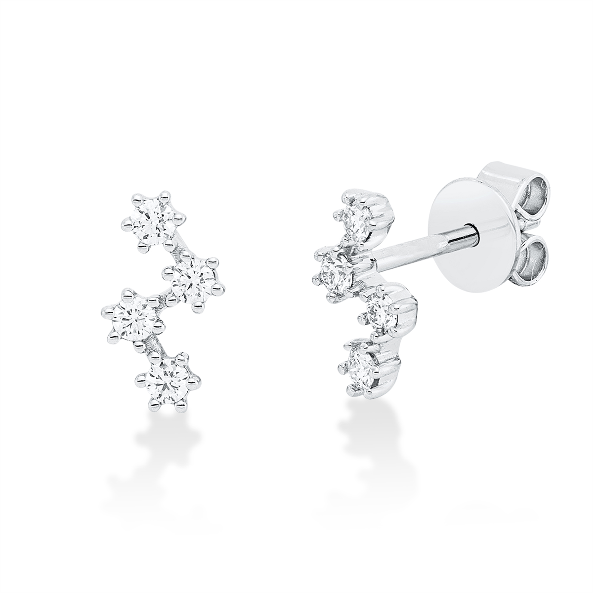 2V747W Ohrstecker Weißgold 18kt 0,18 Diamantschmuck mit 8 Diamanten - 2V747 – Bild 1