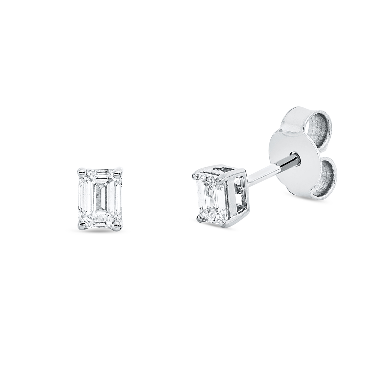 2V748W Ohrstecker 4er-Krappe Weißgold 18kt 0,38 Diamantschmuck mit 2 Diamanten - 2V748 – Bild 1