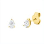 Ohrstecker 3er-Krappe Gelbgold 18kt 0,41 Diamantschmuck mit 2 Diamanten - 2V750