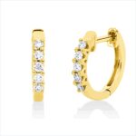 Creolen Gelbgold 18kt 0,19 Diamantschmuck mit 10 Diamanten - 2V757