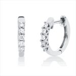 Creolen Weißgold 18kt 0,19 Diamantschmuck mit 10 Diamanten - 2V757