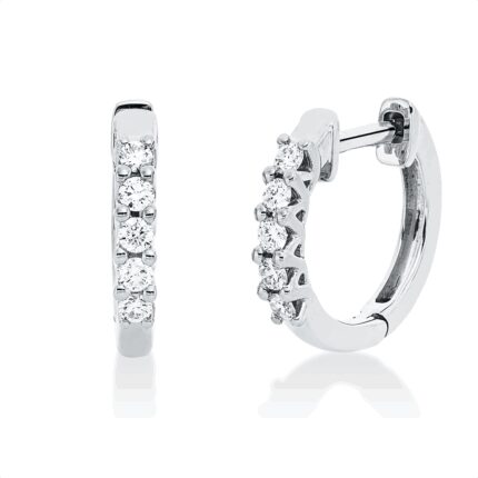 Creolen Weißgold 18kt 0,19 Diamantschmuck mit 10 Diamanten - 2V757