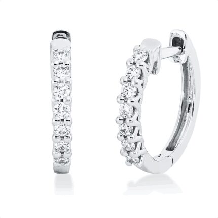 Creolen Weißgold 18kt 0,26 Diamantschmuck mit 14 Diamanten - 2V759