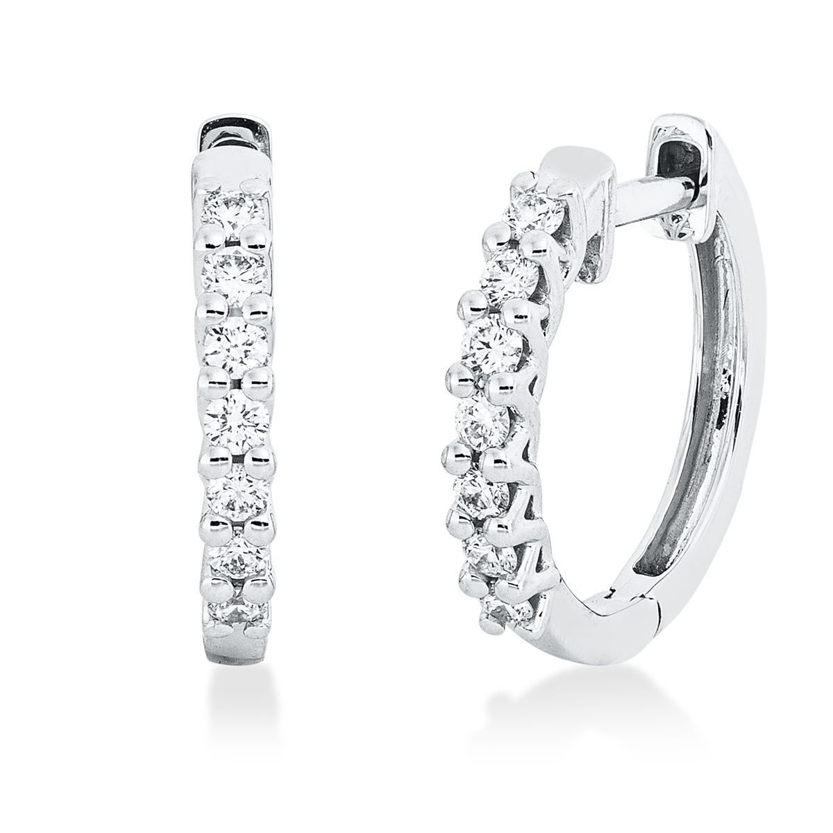 2V759W Creolen Weißgold 18kt 0,26 Diamantschmuck mit 14 Diamanten - 2V759 – Bild 1