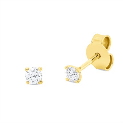 Ohrstecker 4er-Krappe Gelbgold 18kt 0,20 Diamantschmuck mit 2 Diamanten - 2V774
