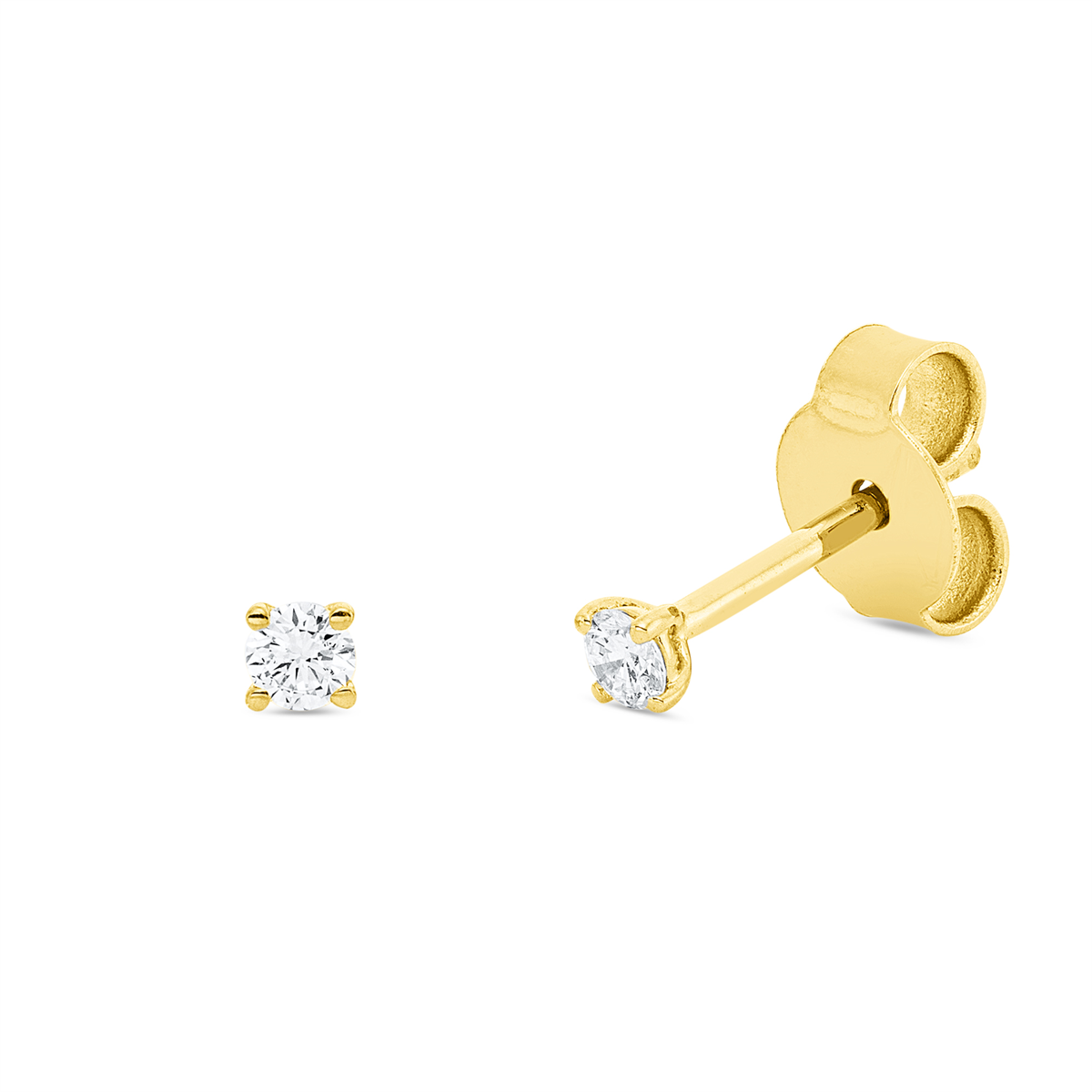 2V775G Ohrstecker 4er-Krappe Gelbgold 18kt 0,10 Diamantschmuck mit 2 Diamanten - 2V775 – Bild 1