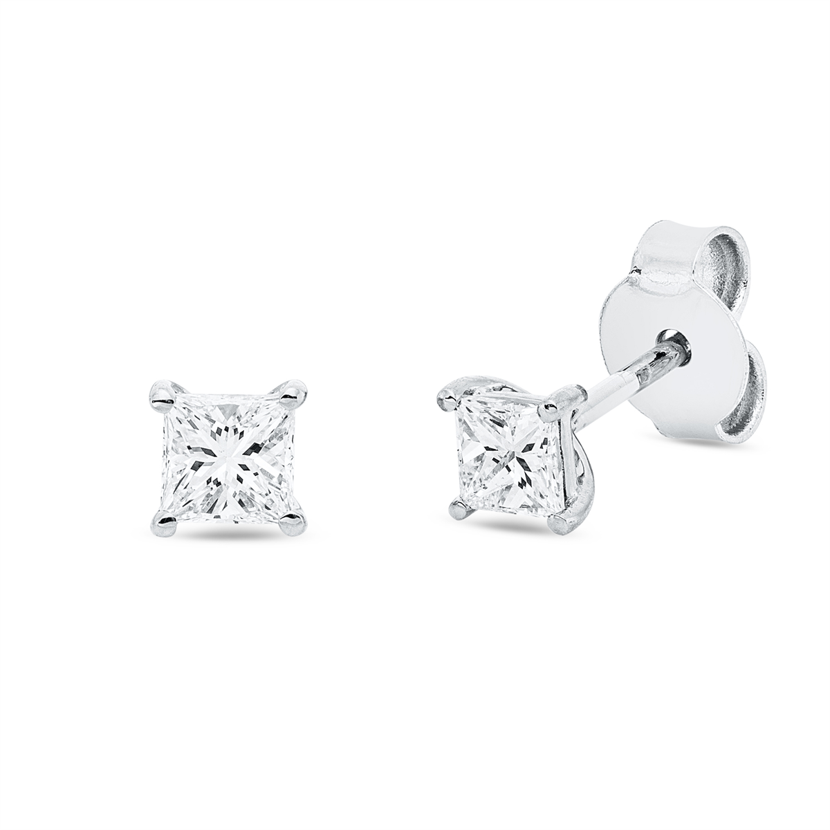 2V776W Ohrstecker 4er-Krappe Weißgold 18kt 0,47 Diamantschmuck mit 2 Diamanten - 2V776 – Bild 1