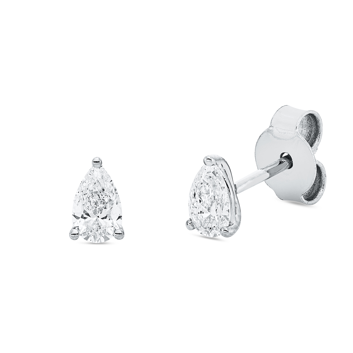 2V781W Ohrstecker 3er-Krappe Weißgold 18kt 0,48 Diamantschmuck mit 2 Diamanten - 2V781 – Bild 1