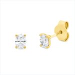 Ohrstecker 4er-Krappe Gelbgold 18kt 0,47 Diamantschmuck mit 2 Diamanten - 2V786