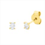 Ohrstecker 4er-Krappe Gelbgold 18kt 0,18 Diamantschmuck mit 2 Diamanten - 2V789
