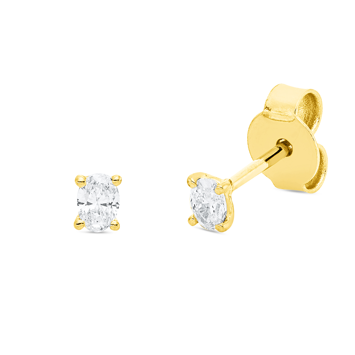 2V789G Ohrstecker 4er-Krappe Gelbgold 18kt 0,18 Diamantschmuck mit 2 Diamanten - 2V789 – Bild 1