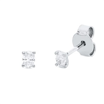 Ohrstecker 4er-Krappe Weißgold 18kt 0,18 Diamantschmuck mit 2 Diamanten - 2V789