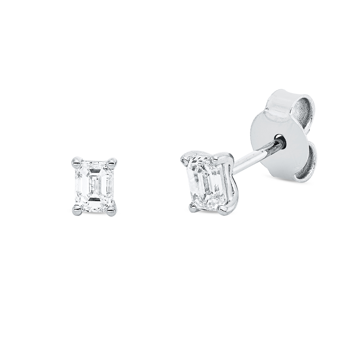 2V790W Ohrstecker 4er-Krappe Weißgold 18kt 0,48 Diamantschmuck mit 2 Diamanten - 2V790 – Bild 1