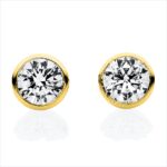 Ohrstecker Zarge Gelbgold 18kt 0,76 Diamantschmuck mit 2 Diamanten - 2V820