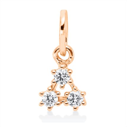 Anhänger Rosegold 18kt 0,07 Diamantschmuck mit 3 Diamanten - 3I157