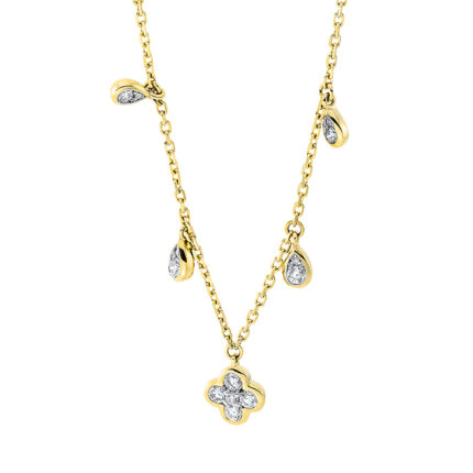 Collier Gelbgold 18kt 0,29 Diamantschmuck mit 13 Diamanten - 4K602
