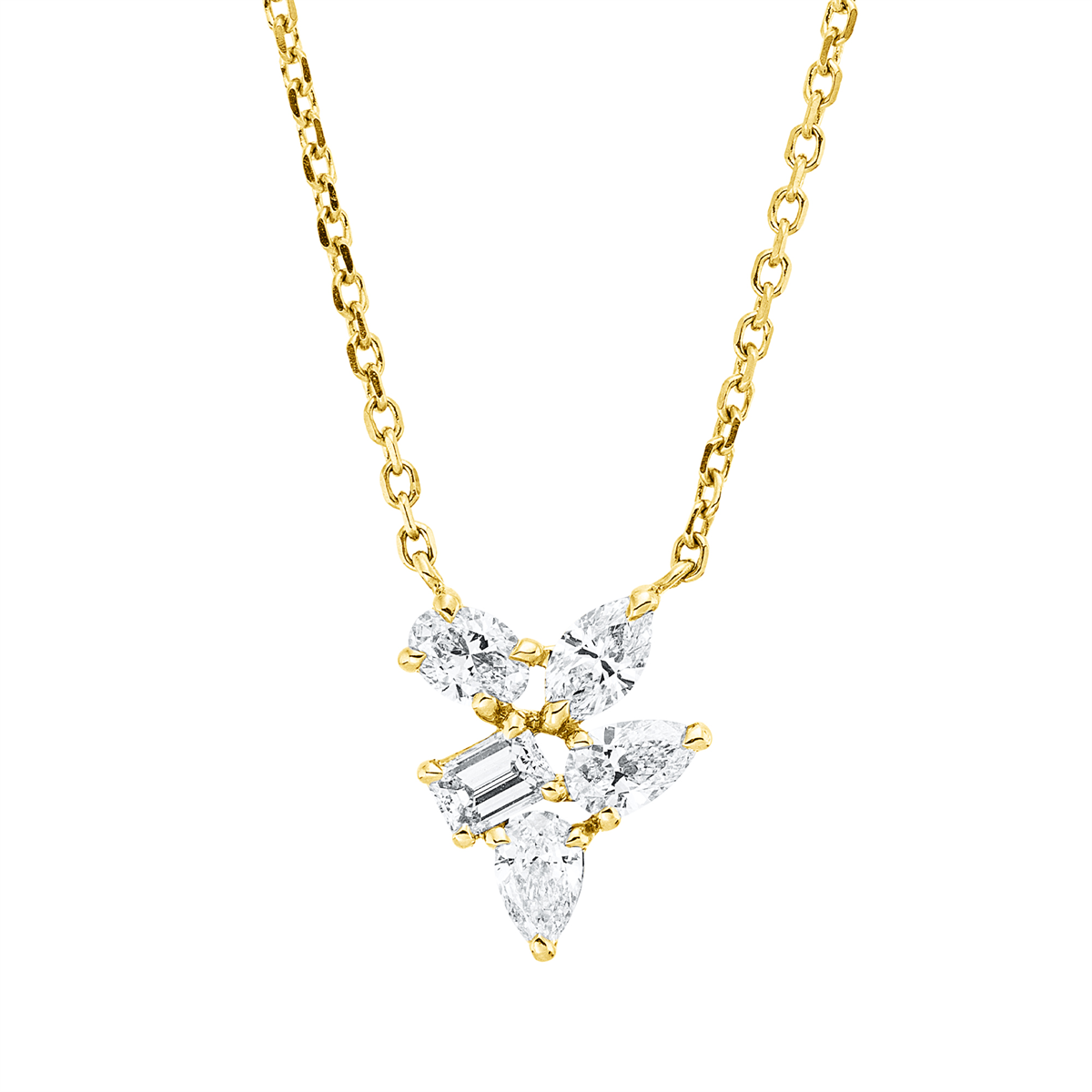 4N292G Collier Gelbgold 18kt 0,52 Diamantschmuck mit 5 Diamanten - 4N292 – Bild 1