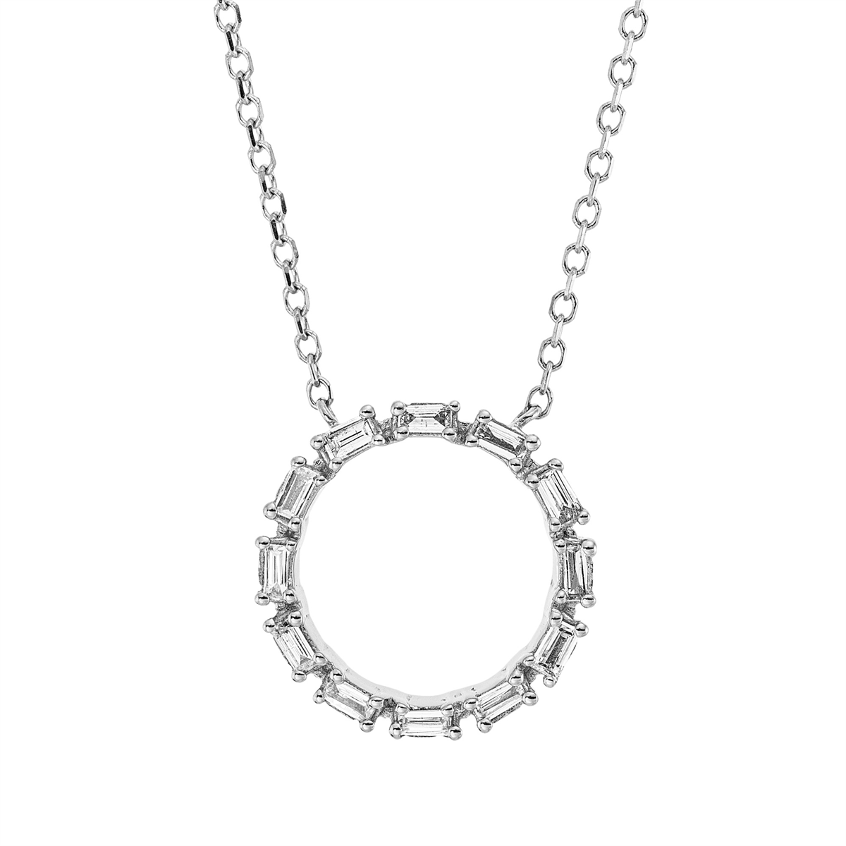 4O276W Collier Weißgold 18kt 0,11 Diamantschmuck mit 12 Diamanten - 4O276 – Bild 1