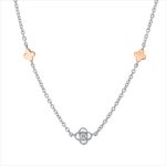 Collier Weißgold / Rosegold 18kt 0,21 Diamantschmuck mit 5 Diamanten - 4O531