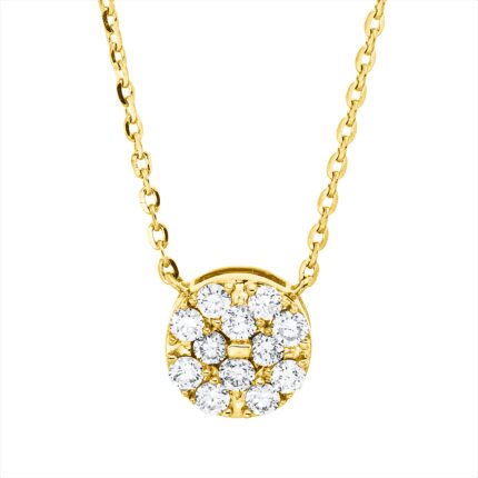 Collier Gelbgold 18kt 0,15 Diamantschmuck mit 12 Diamanten - 4O885