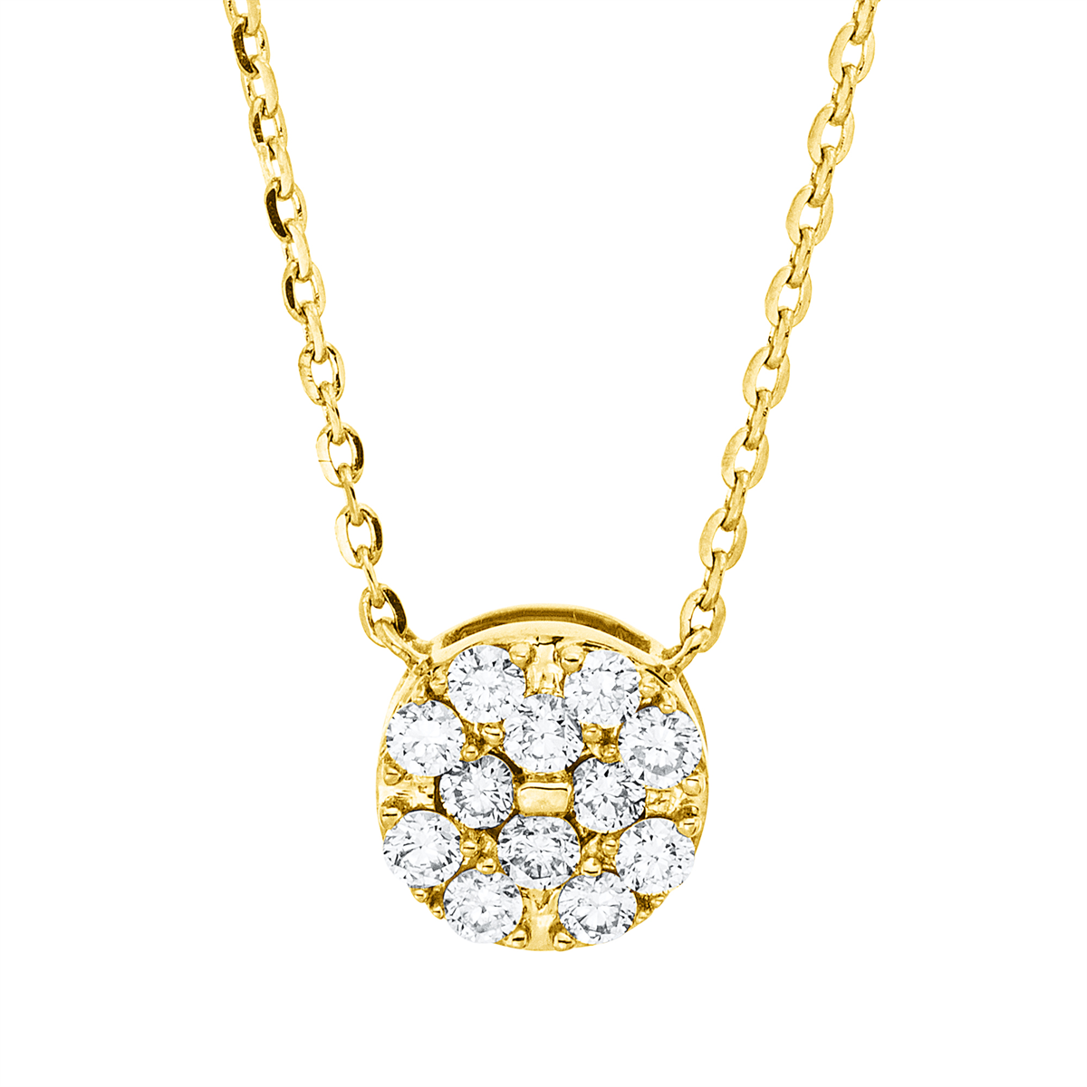 4O885G Collier Gelbgold 18kt 0,15 Diamantschmuck mit 12 Diamanten - 4O885 – Bild 1
