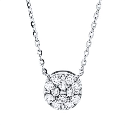 Collier Weißgold 18kt 0,15 Diamantschmuck mit 12 Diamanten - 4O885