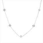 Collier Weißgold 18kt 0,17 Diamantschmuck mit 9 Diamanten - 4O935