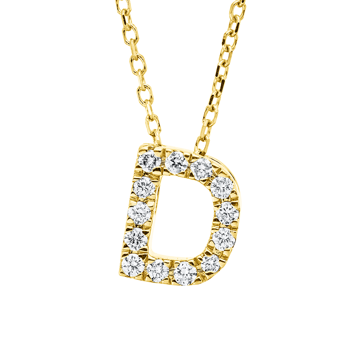 4P009G Collier Gelbgold 18kt 0,11 Diamantschmuck mit 13 Diamanten - 4P009 – Bild 1