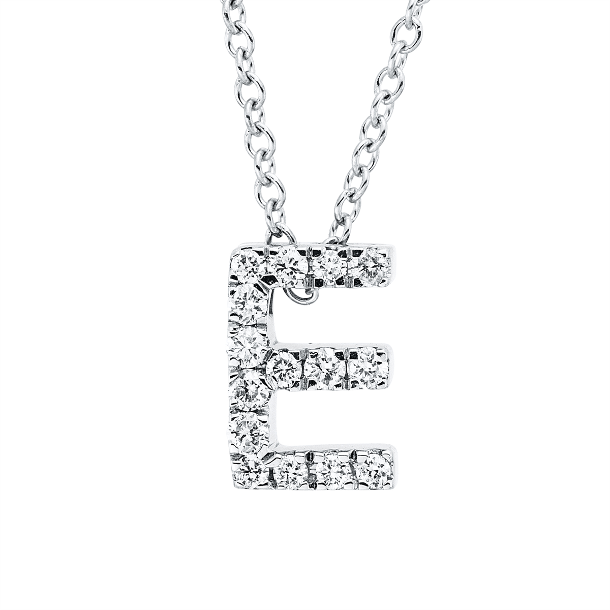 4P010W Collier Weißgold 18kt 0,11 Diamantschmuck mit 15 Diamanten - 4P010 – Bild 1