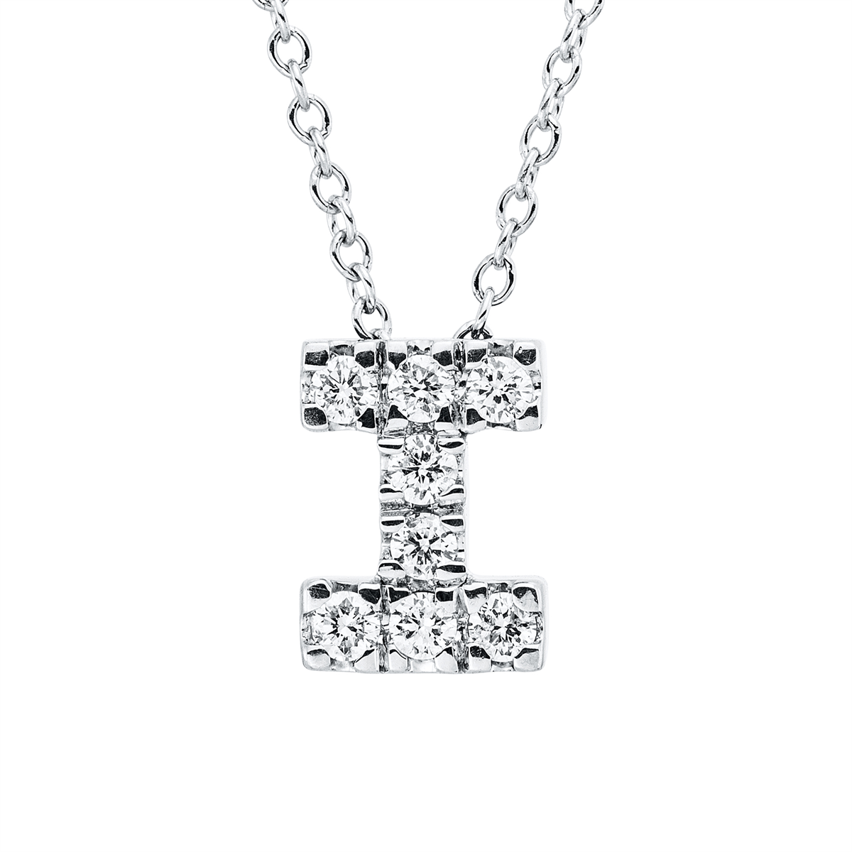 4P014W Collier Weißgold 18kt 0,14 Diamantschmuck mit 8 Diamanten - 4P014 – Bild 1