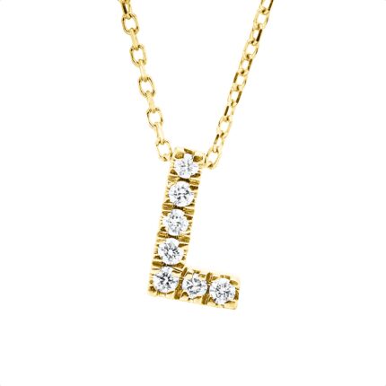 Collier Gelbgold 18kt 0,08 Diamantschmuck mit 7 Diamanten - 4P017