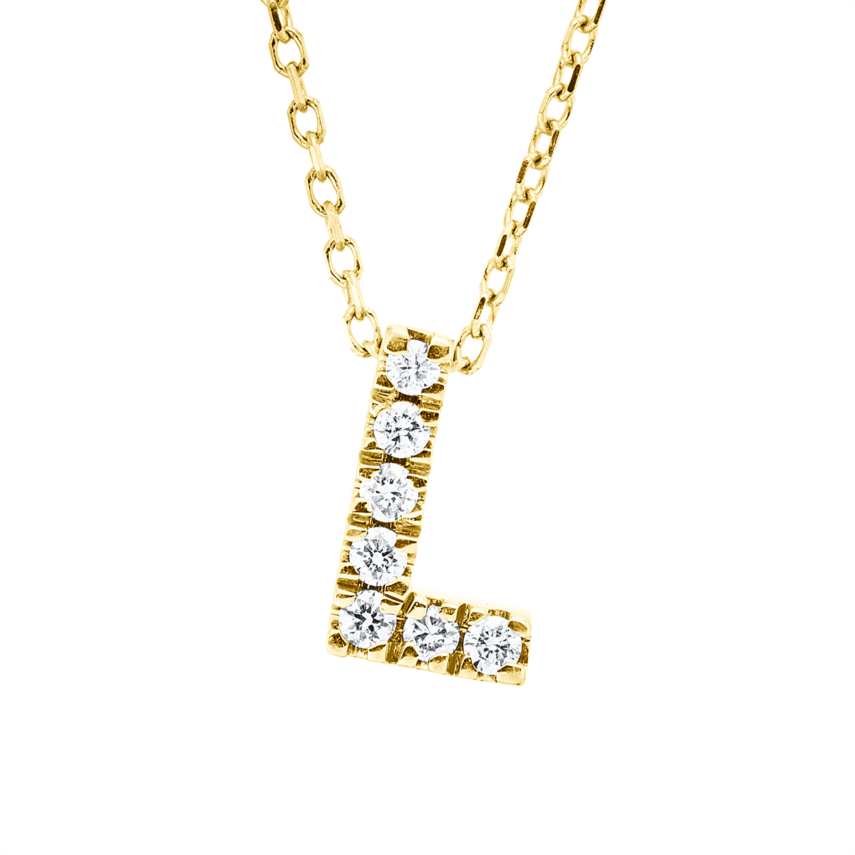 4P017G Collier Gelbgold 18kt 0,08 Diamantschmuck mit 7 Diamanten - 4P017 – Bild 1