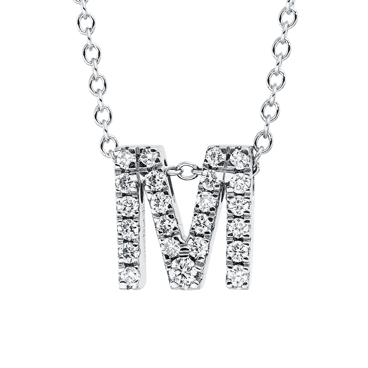 4P018W Collier Weißgold 18kt 0,09 Diamantschmuck mit 23 Diamanten - 4P018 – Bild 1