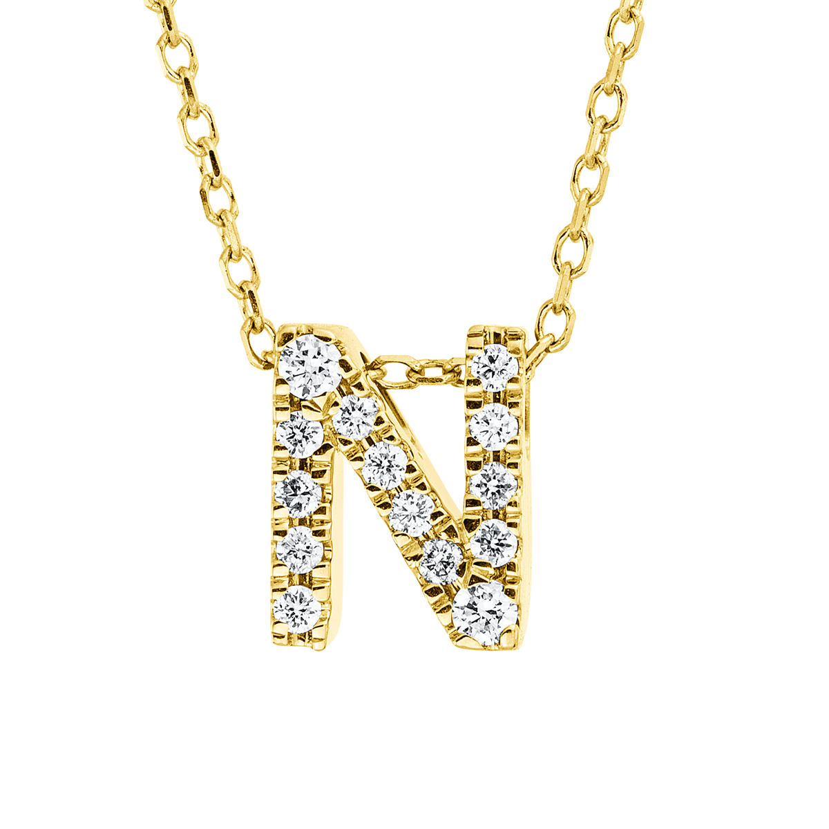 4P019G Collier Gelbgold 18kt 0,10 Diamantschmuck mit 14 Diamanten - 4P019 – Bild 1