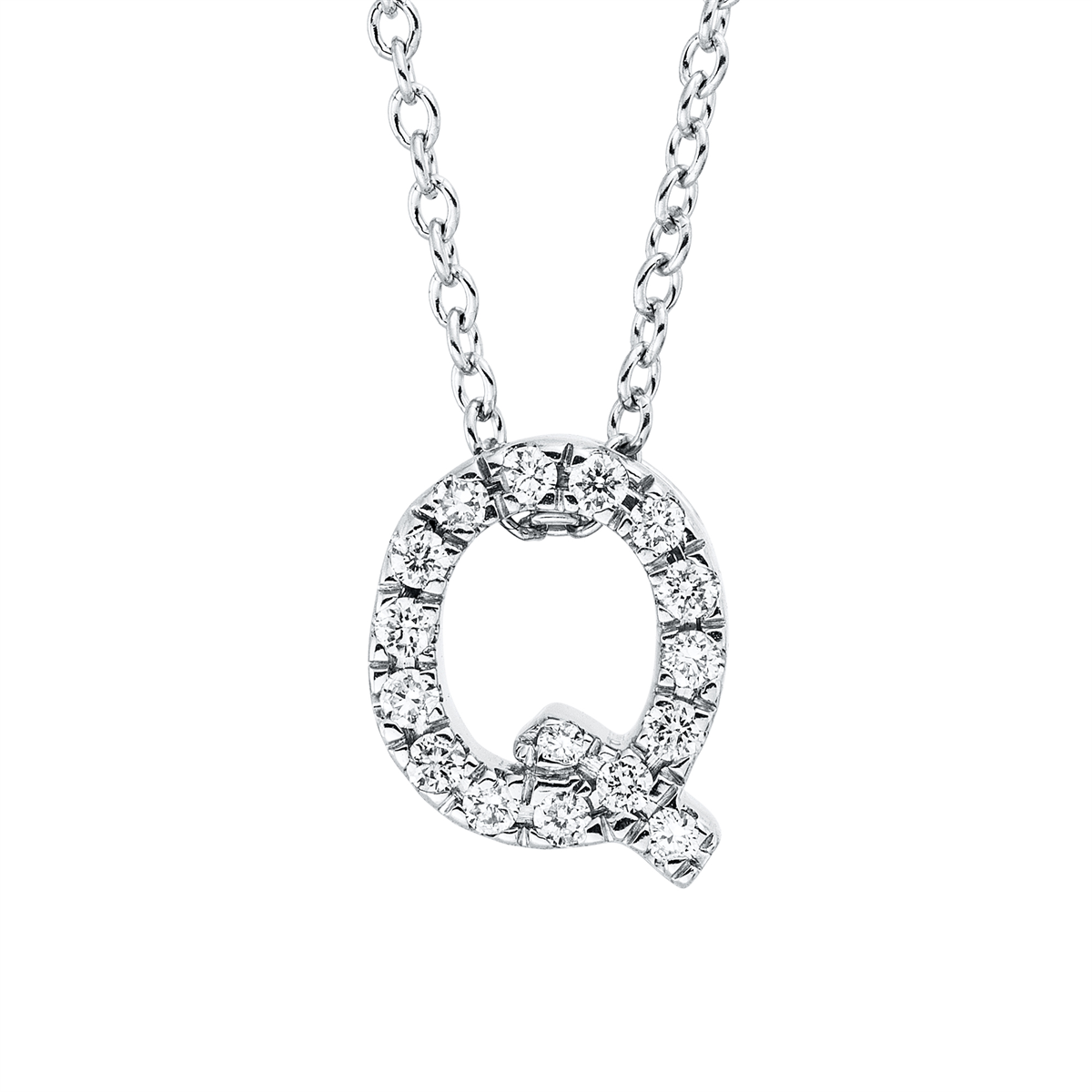 4P022W Collier Weißgold 18kt 0,10 Diamantschmuck mit 16 Diamanten - 4P022 – Bild 1