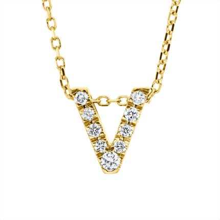 Collier Gelbgold 18kt 0,09 Diamantschmuck mit 9 Diamanten - 4P028