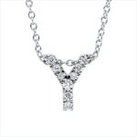 Collier Weißgold 18kt 0,07 Diamantschmuck mit 9 Diamanten - 4P031