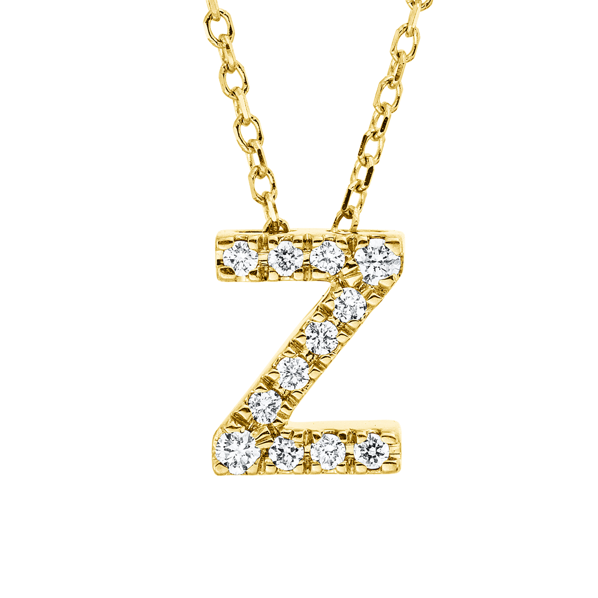4P032G Collier Gelbgold 18kt 0,09 Diamantschmuck mit 12 Diamanten - 4P032 – Bild 1