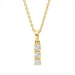 Collier Gelbgold 18kt 0,11 Diamantschmuck mit 3 Diamanten - 4P052