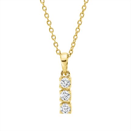 Collier Gelbgold 18kt 0,11 Diamantschmuck mit 3 Diamanten - 4P052