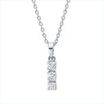 Collier Weißgold 18kt 0,11 Diamantschmuck mit 3 Diamanten - 4P052