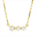 Collier Gelbgold 18kt 0,10 Diamantschmuck mit 3 Diamanten - 4P071