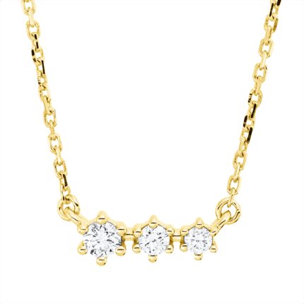 Collier Gelbgold 18kt 0,10 Diamantschmuck mit 3 Diamanten - 4P071