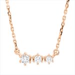 Collier Rosegold 18kt 0,10 Diamantschmuck mit 3 Diamanten - 4P071