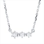 Collier Weißgold 18kt 0,10 Diamantschmuck mit 3 Diamanten - 4P071