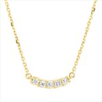 Collier Gelbgold 18kt 0,10 Diamantschmuck mit 5 Diamanten - 4P074