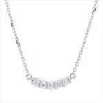 Collier Weißgold 18kt 0,10 Diamantschmuck mit 5 Diamanten - 4P074
